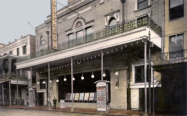 Click for a closer look at the first Orpheum Theatre, New Orleans ca. 1902